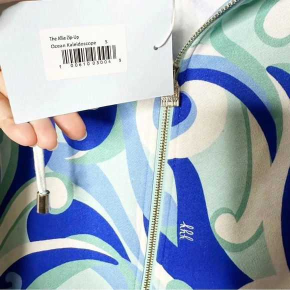 HILL HOUSE‎ Allie Full Zip Hooded Jacket Blue Ocean Kaleidoscope Size Small - Picture 5 of 8